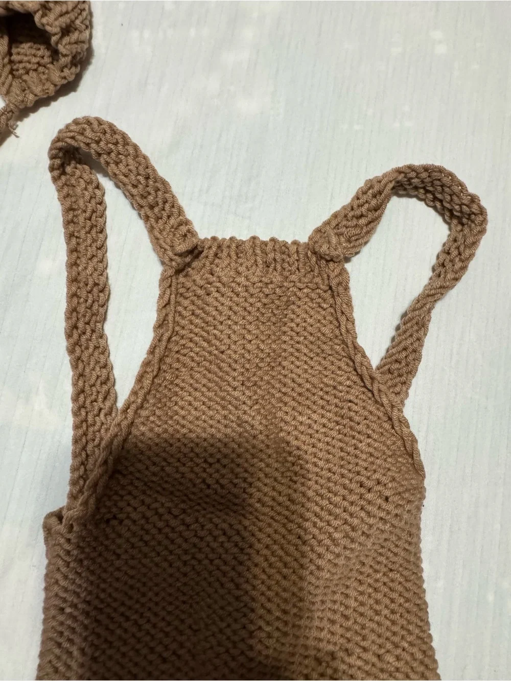 Cozy Knit Baby Bear Romper Set with Hat and Toy